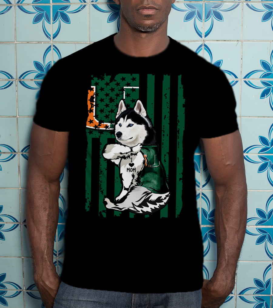 Siberian Husky Miami Hurricanes U Mom T-Shirt