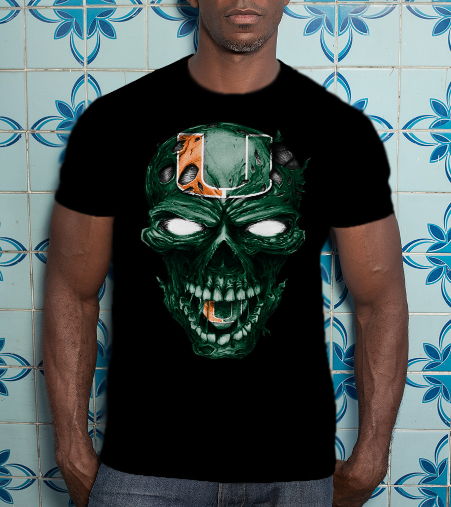 Miami Hurricanes Skull U T-Shirt