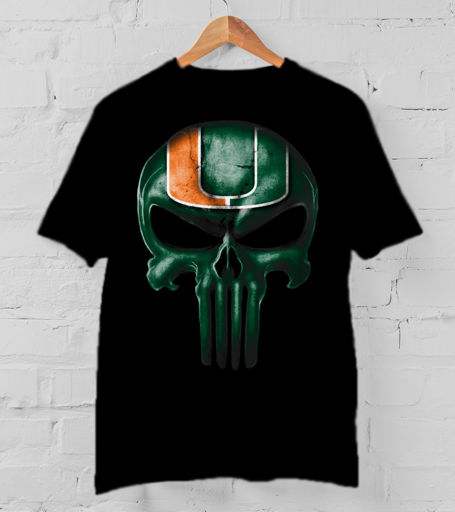 Miami Hurricanes Skull Punisher T-Shirt