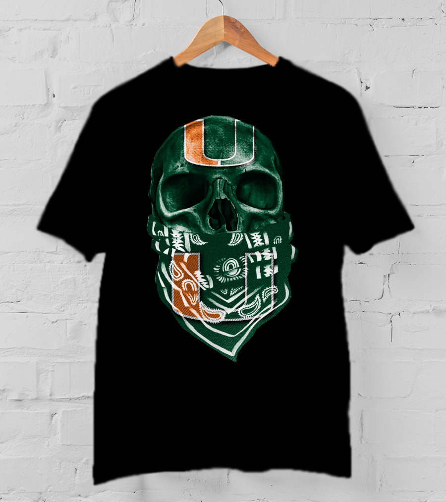 Skull Bandana Miami Hurricanes U T-Shirt