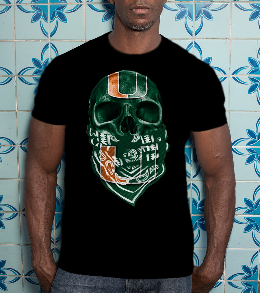 Skull Bandana Miami Hurricanes U T-Shirt