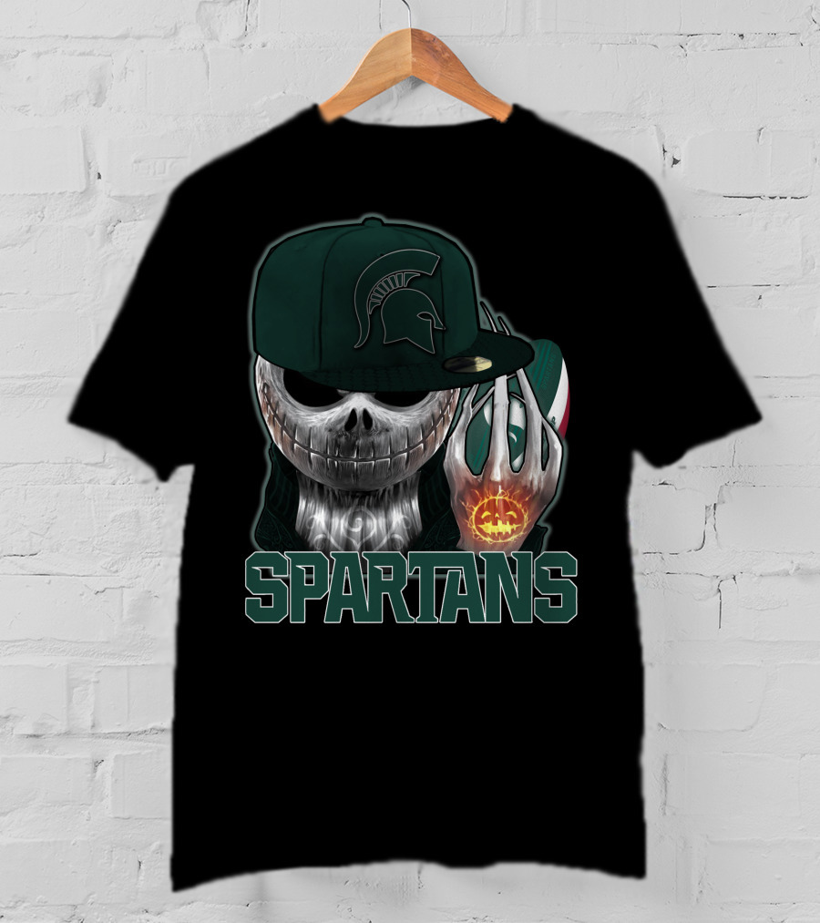 Jackskull Michigan State Spartans Halloween Pumpkin Skull T-Shirt