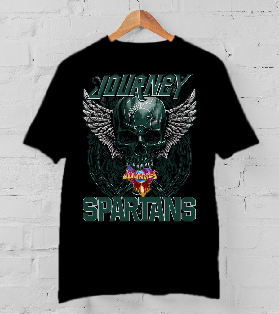 Journey Michigan State Spartans Skull Wings Chains T-Shirt