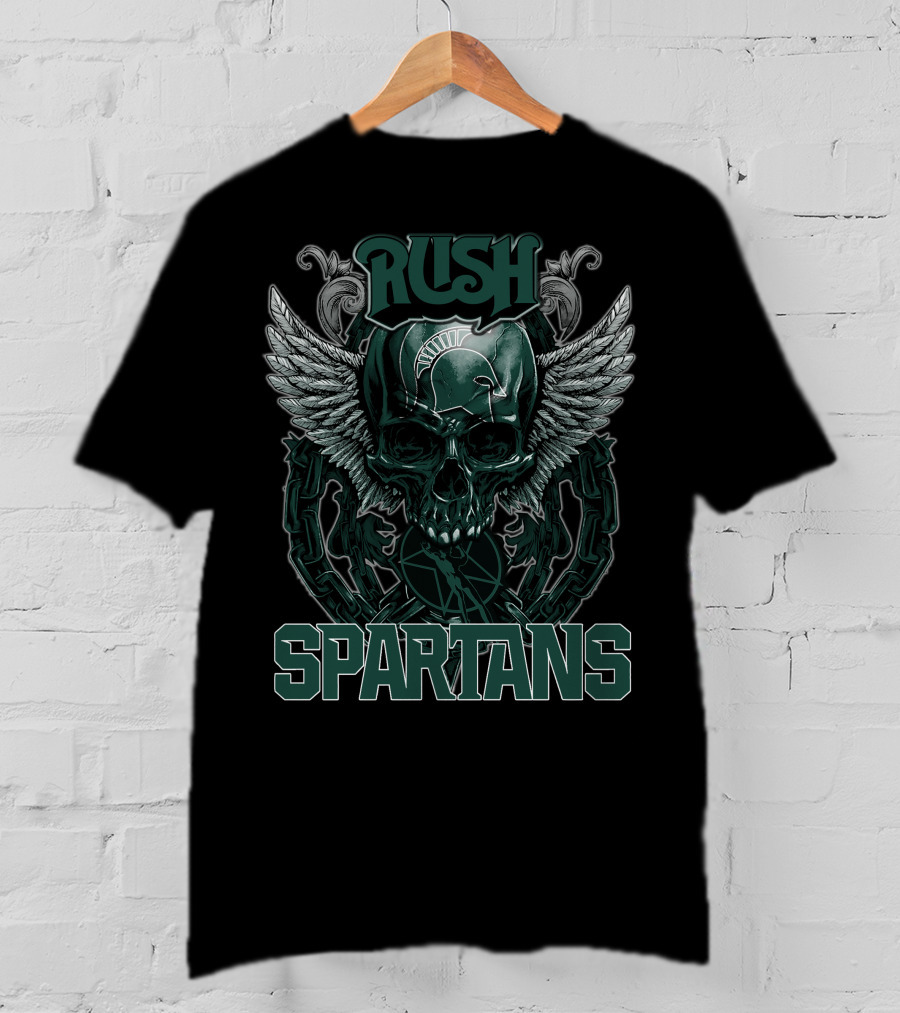 Rush Michigan State Spartans Winged Skull T-Shirt