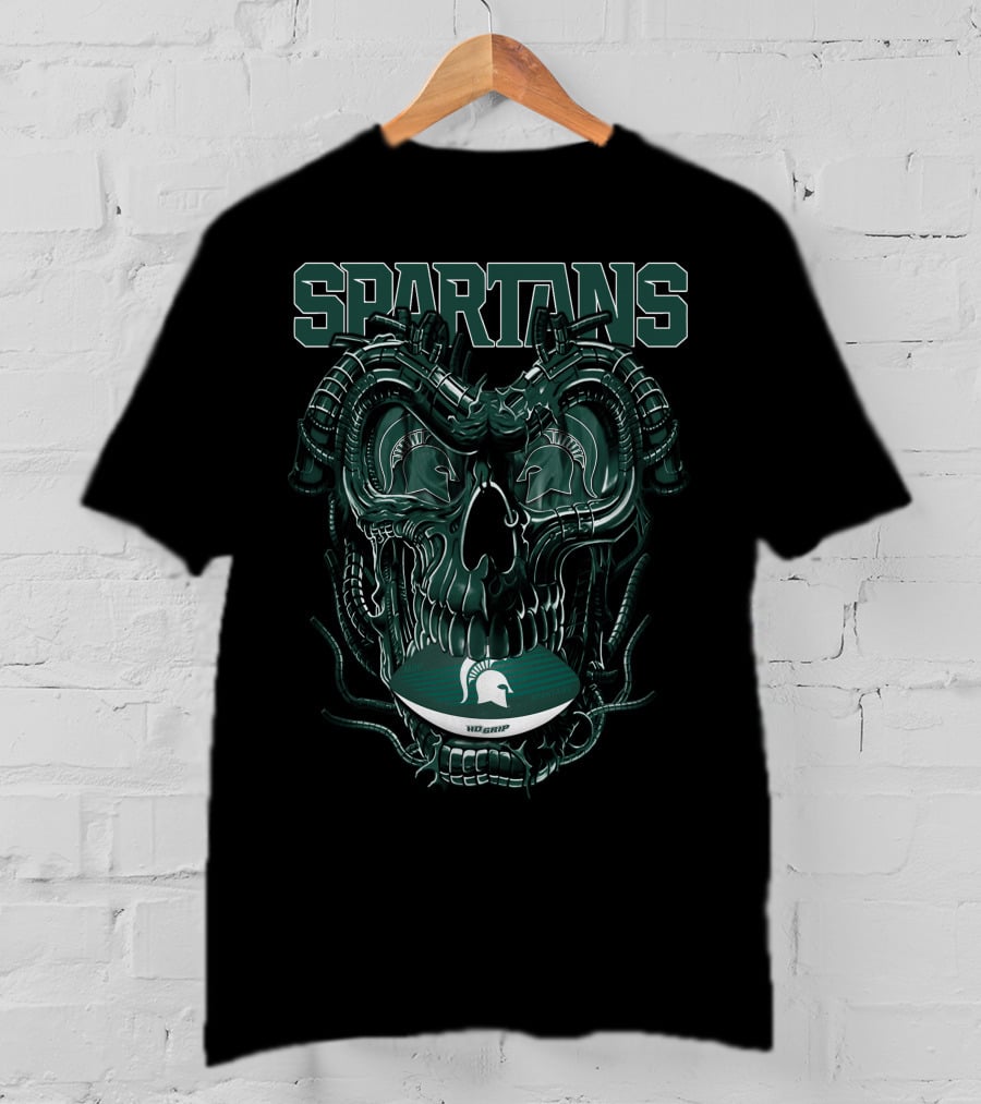 Spartans Dragonskull Michigan State Football Helmet T-Shirt