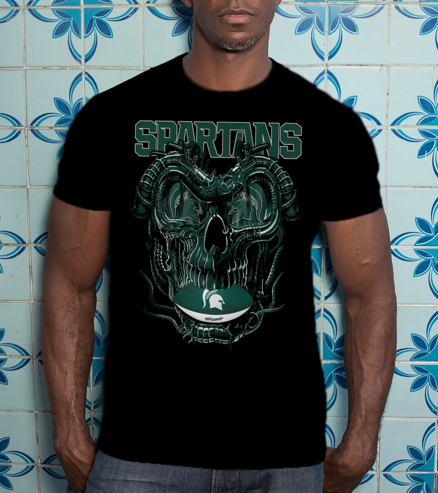 Spartans Dragonskull Michigan State Football Helmet T-Shirt