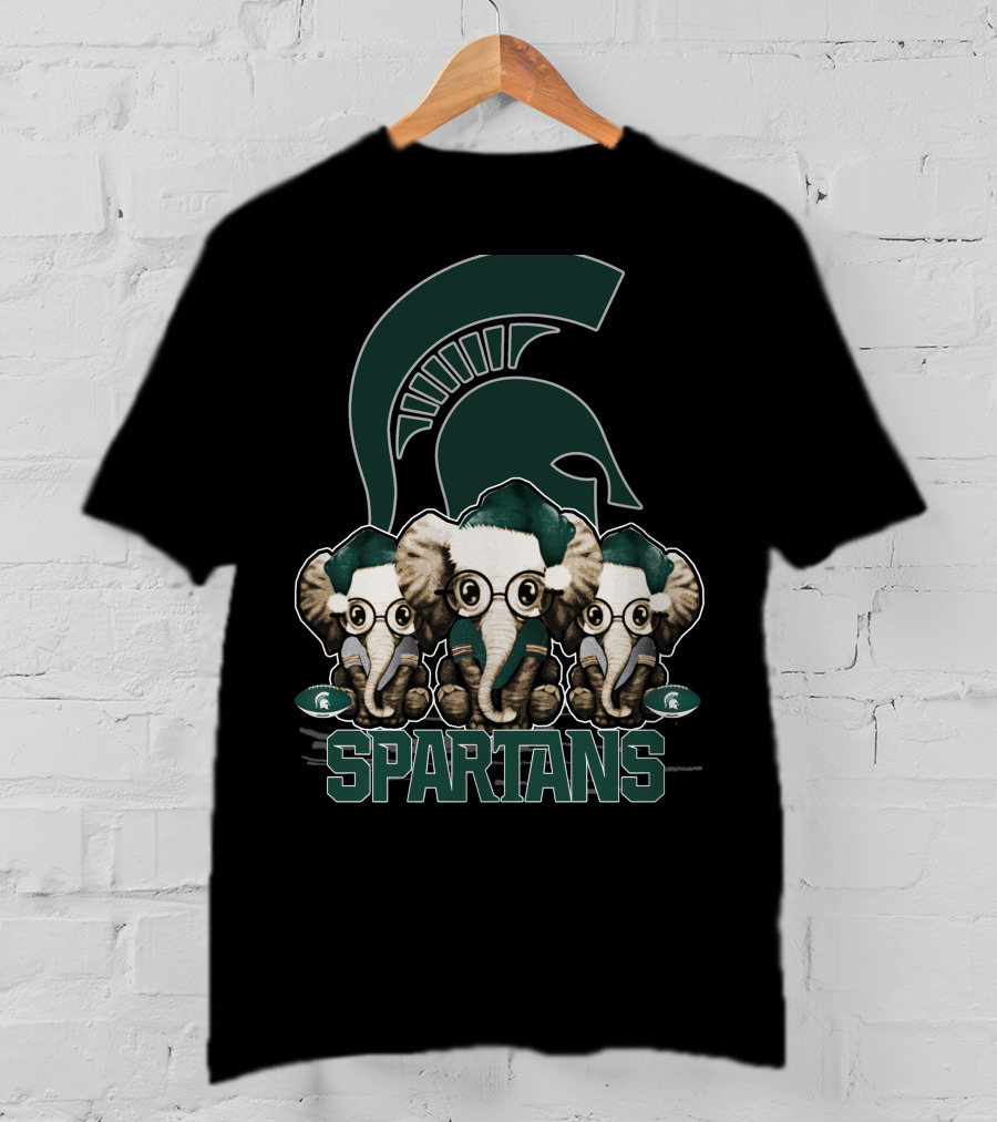 Elephant Christmas Michigan State Spartans Trio T-Shirt