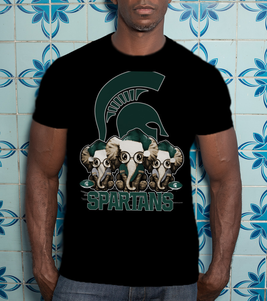 Elephant Christmas Michigan State Spartans Trio T-Shirt