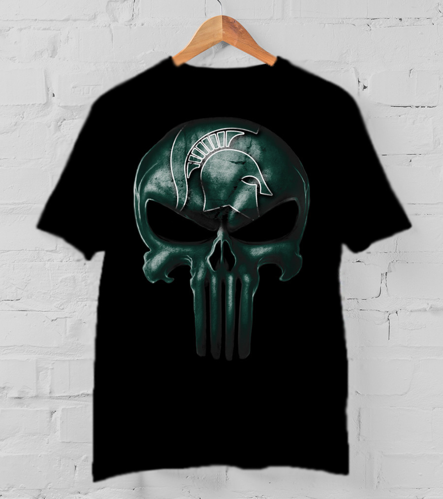 Skull Michigan State Spartans Punisher T-Shirt