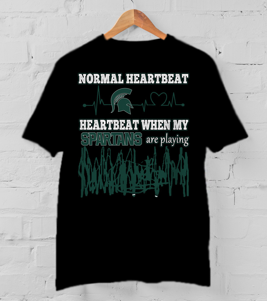 Normal Heartbeat Spartans Heartbeat When My Spartans Are Playing T-Shirt
