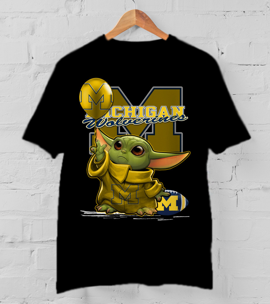 Yoda Michigan Wolverines Football Balloon T-Shirt