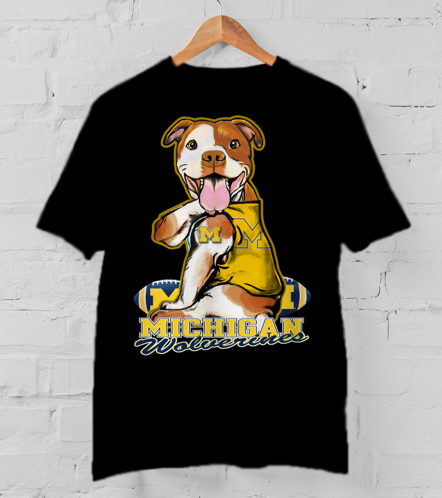 Pittbull Michigan Wolverines M Football Fan T-Shirt
