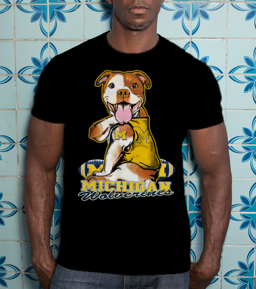 Pittbull Michigan Wolverines M Football Fan T-Shirt