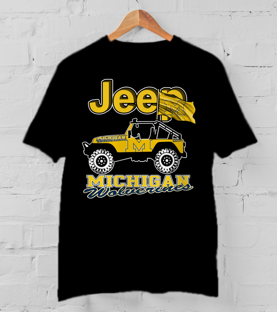 Jeep Michigan Wolverines Flag T-Shirt