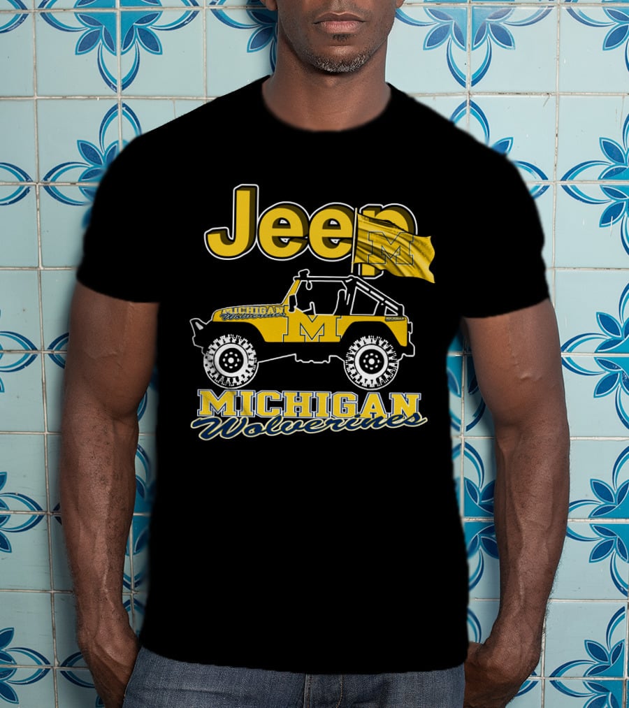 Jeep Michigan Wolverines Flag T-Shirt