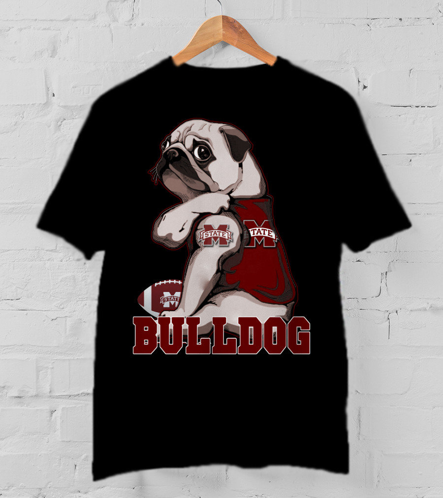 Pug Bulldogs Mississippi State Football State M T-Shirt