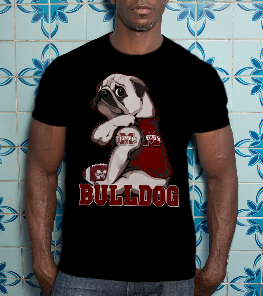Pug Bulldogs Mississippi State Football State M T-Shirt