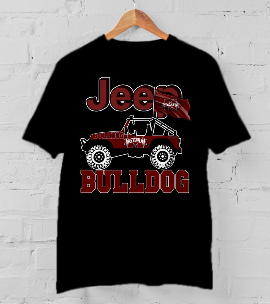 Jeep Mississippi State Bulldog State Flag Rugged T-Shirt
