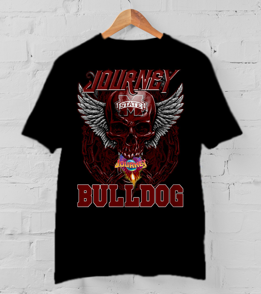 Journey Mississippi State Bulldogs Skull Wings Flame T-Shirt