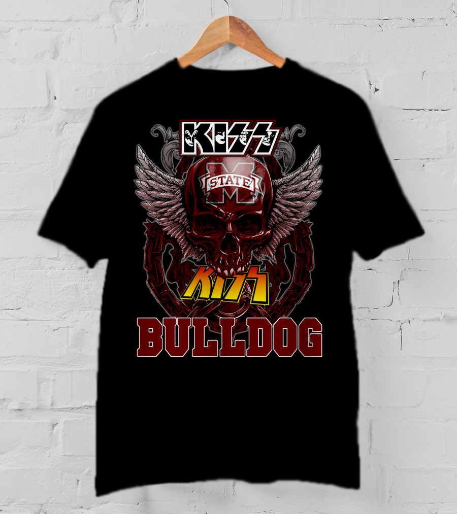 KISS Mississippi State Bulldogs Winged Skull T-Shirt