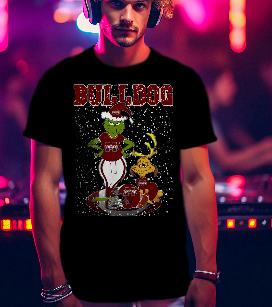 Grinchxmas Mississippi State Bulldog Football Holiday T-Shirt