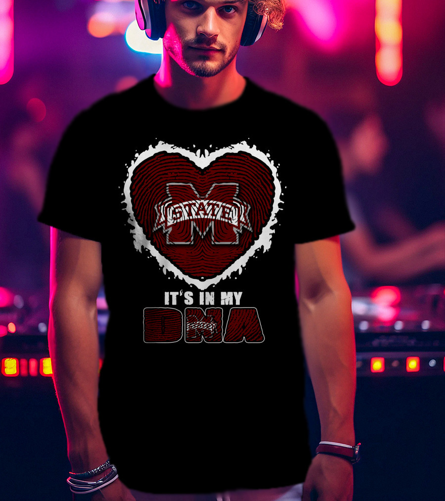 Mississippi State Bulldogs It's In My DNA Heart T-Shirt