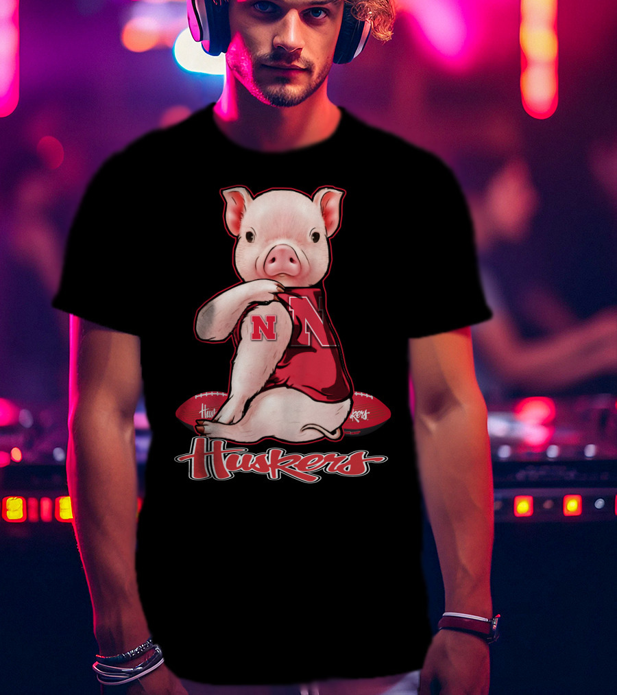 Pig N Nebraska Huskers Football T-Shirt
