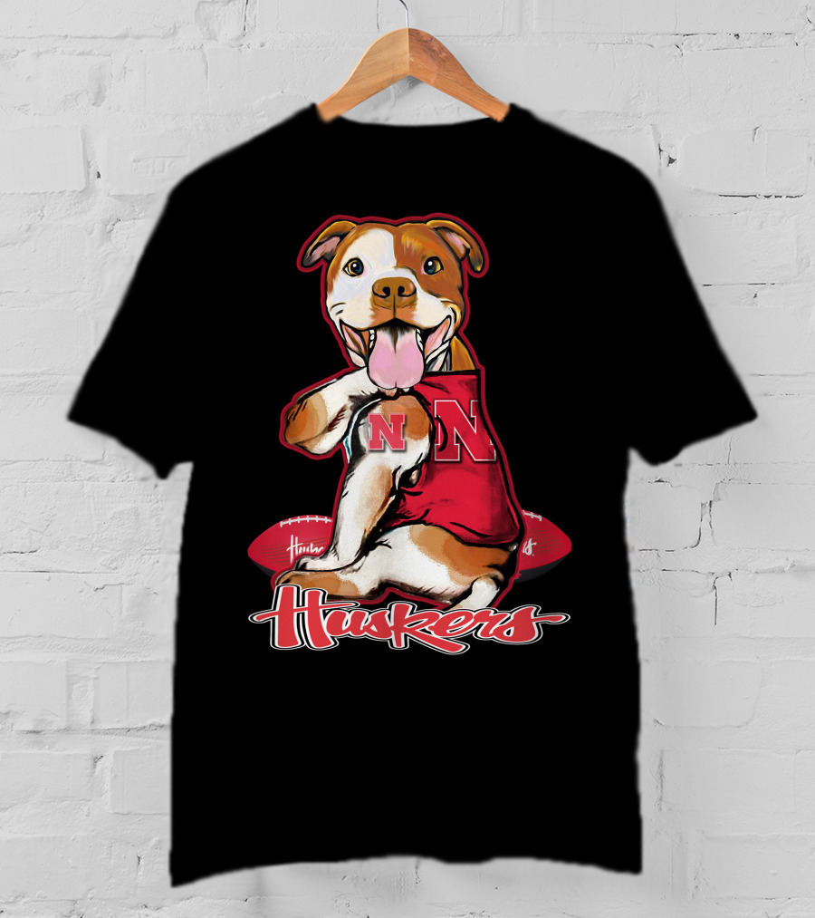 Huskers N Football Dog Nebraska Cornhuskers T-Shirt