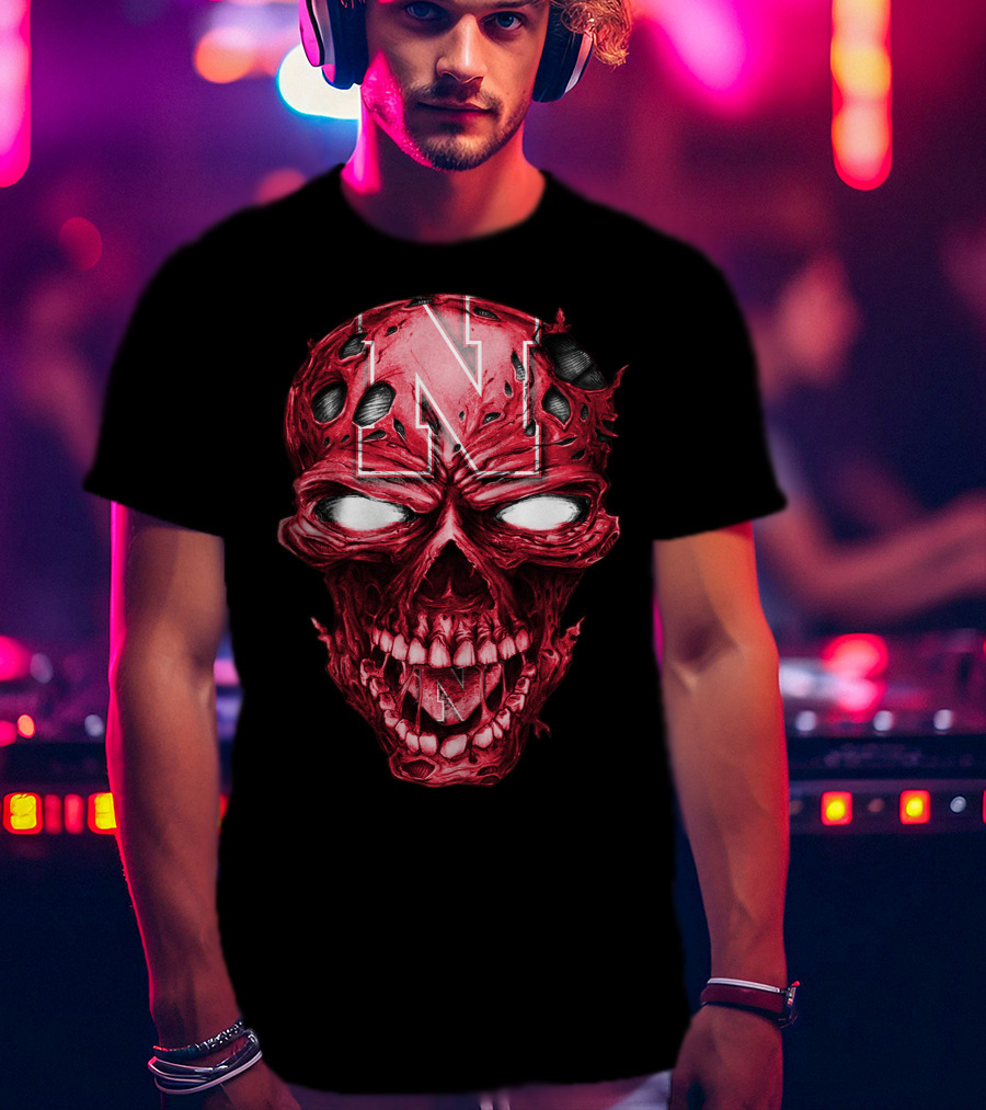 Nebraska Cornhuskers Skull With N T-Shirt