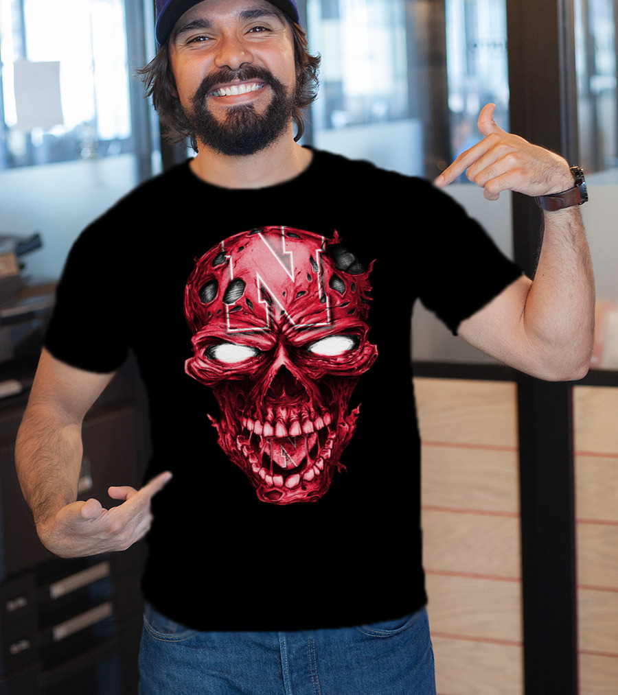 Nebraska Cornhuskers Skull With N T-Shirt