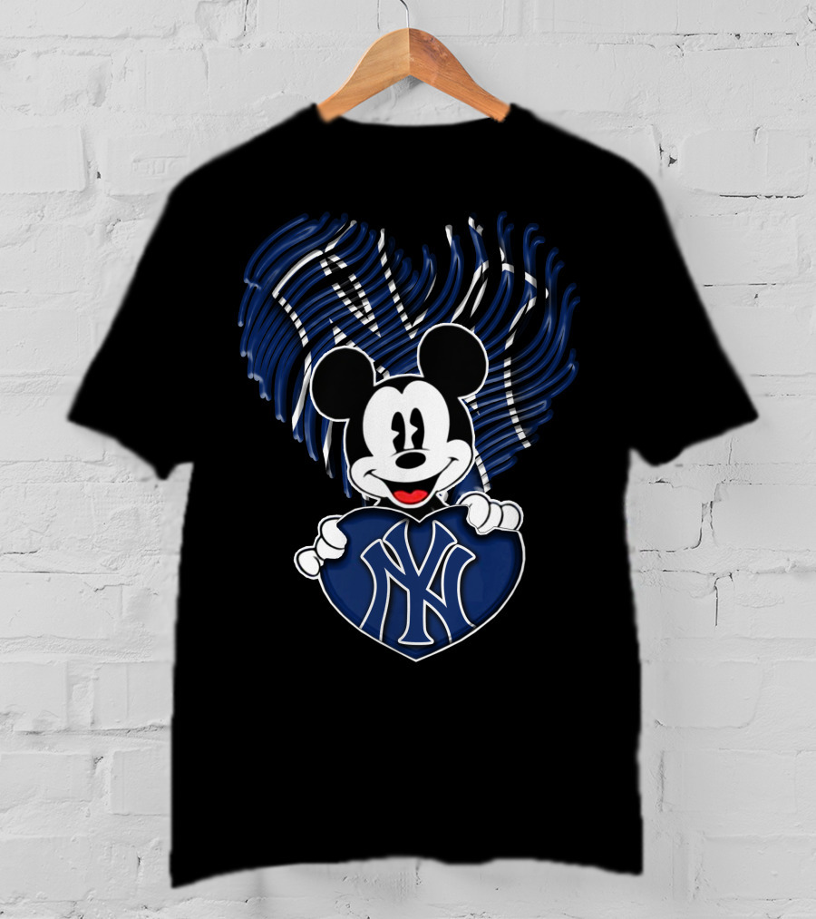 Mickey Mouse New York Yankees Heart NY T-Shirt