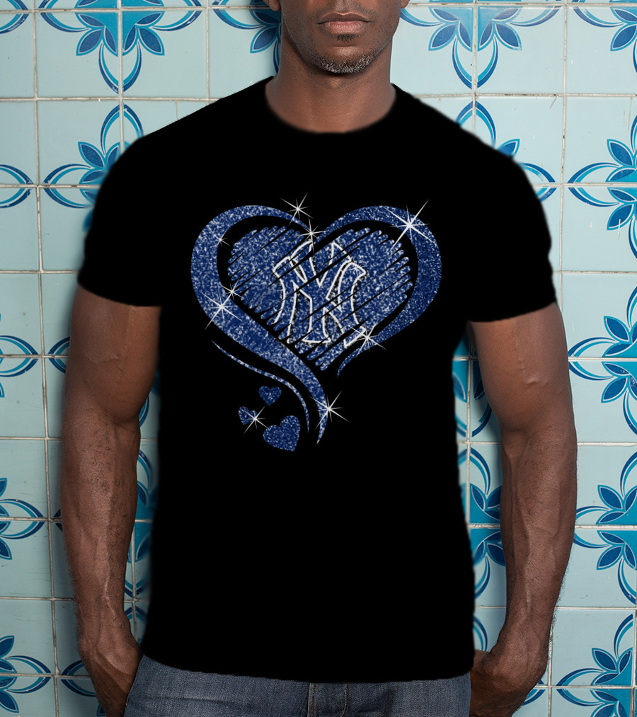 Heart Diamond Sparkling New York Yankees T-Shirt