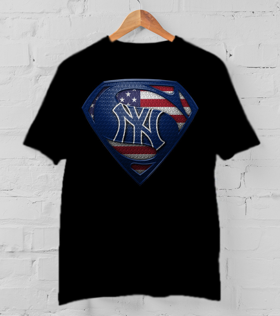 New York Yankees American Flag Superman T-Shirt