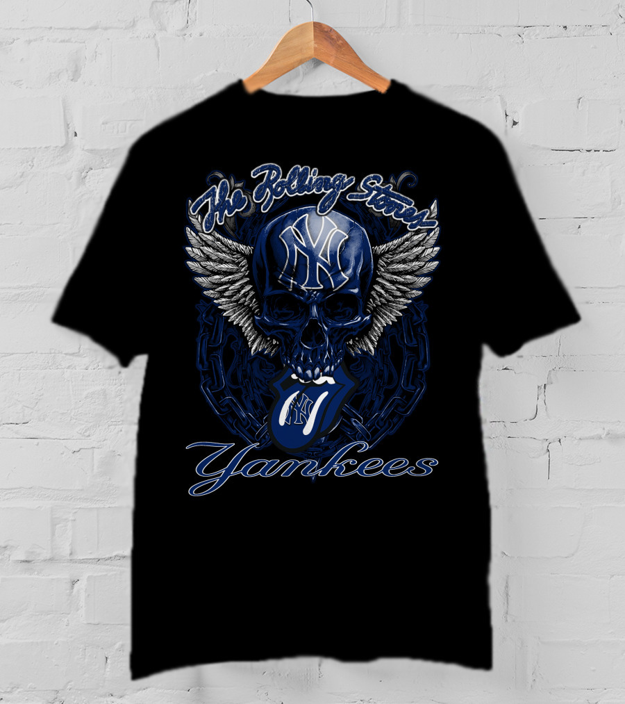 The Rolling Stones Yankees Winged Skull Ny T-Shirt