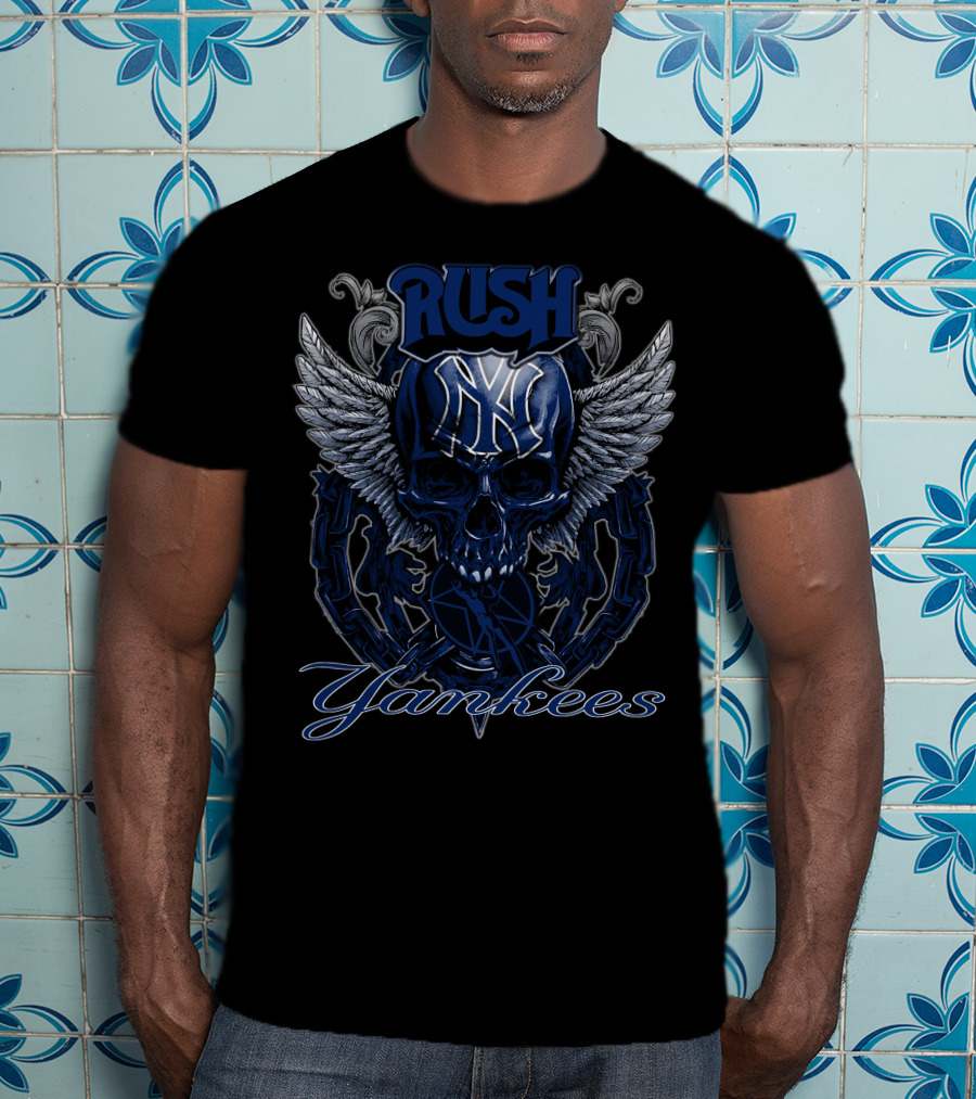 Rush Yankees Skull Wings New York T-Shirt
