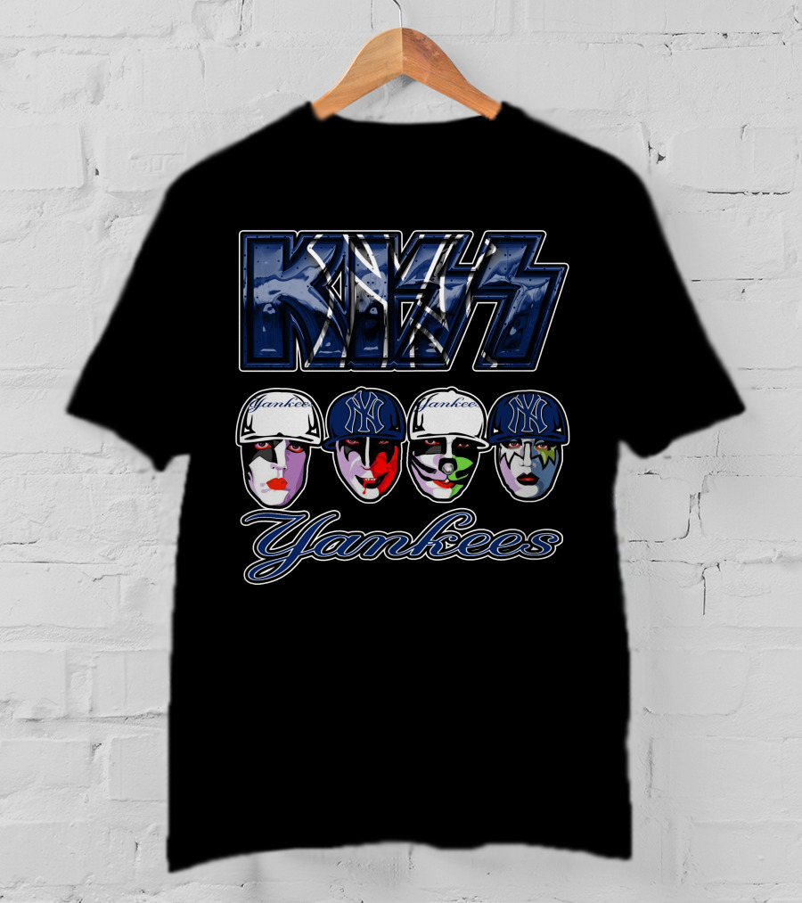 Kiss Yankees New York Yankees Face Paint Baseball Caps T-Shirt