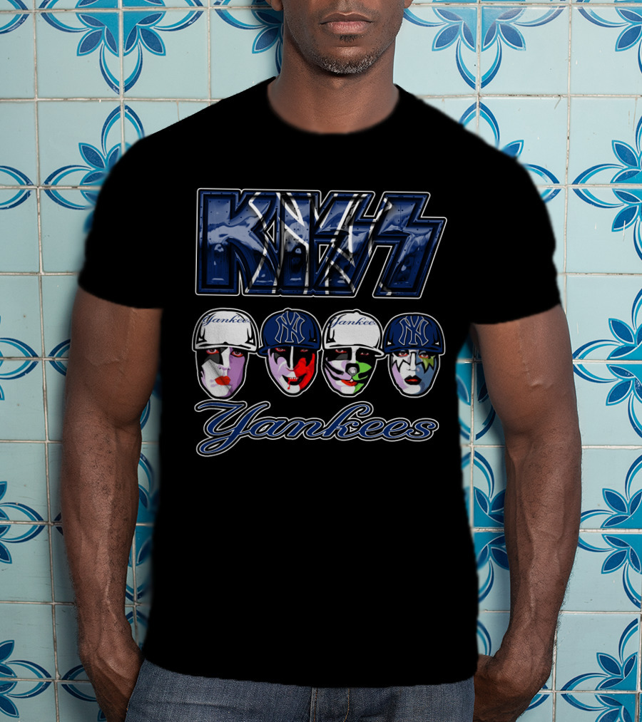 Kiss Yankees New York Yankees Face Paint Baseball Caps T-Shirt