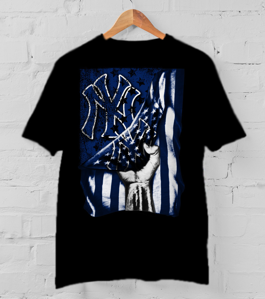 New York Yankees NY American Flag Star Motif T-Shirt