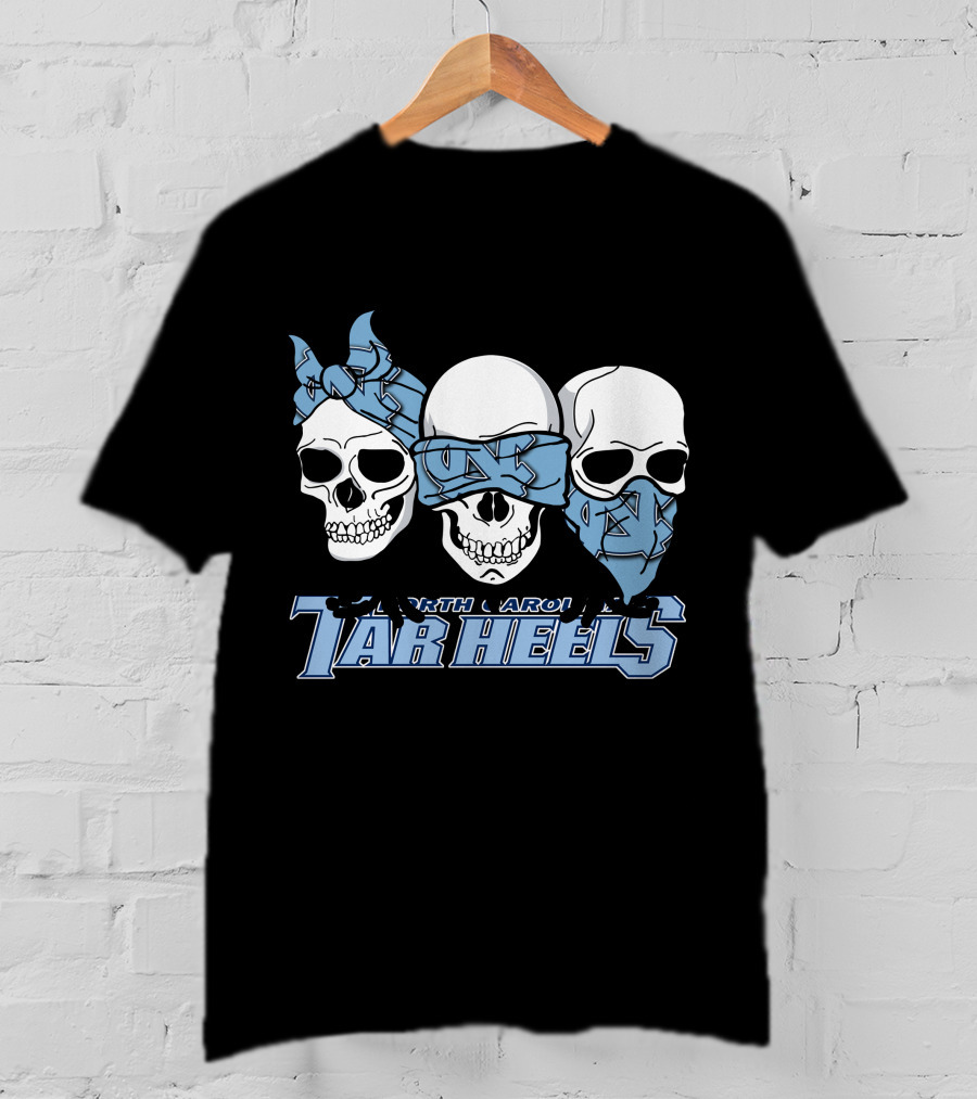 3 Skull North Carolina Tar Heels Bandana T-Shirt