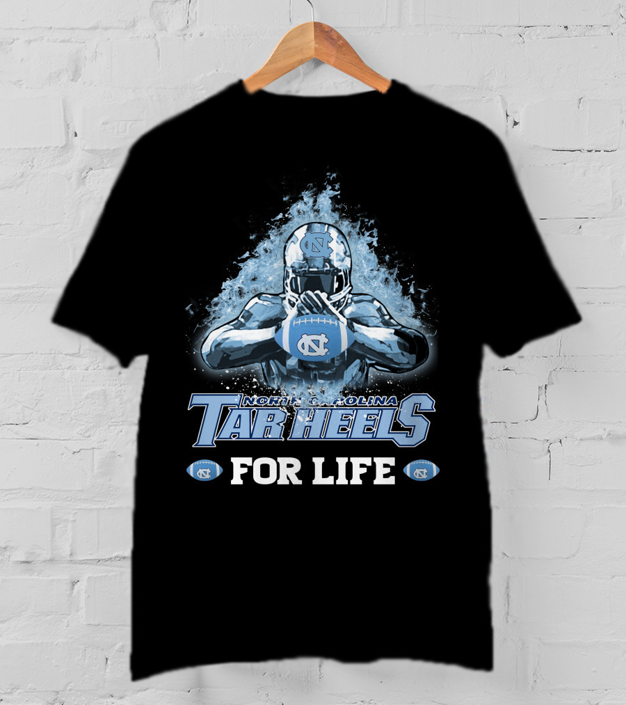 North Carolina Tar Heels For Life Football Player Helmet T-Shirt