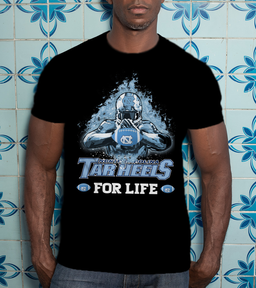 North Carolina Tar Heels For Life Football Player Helmet T-Shirt