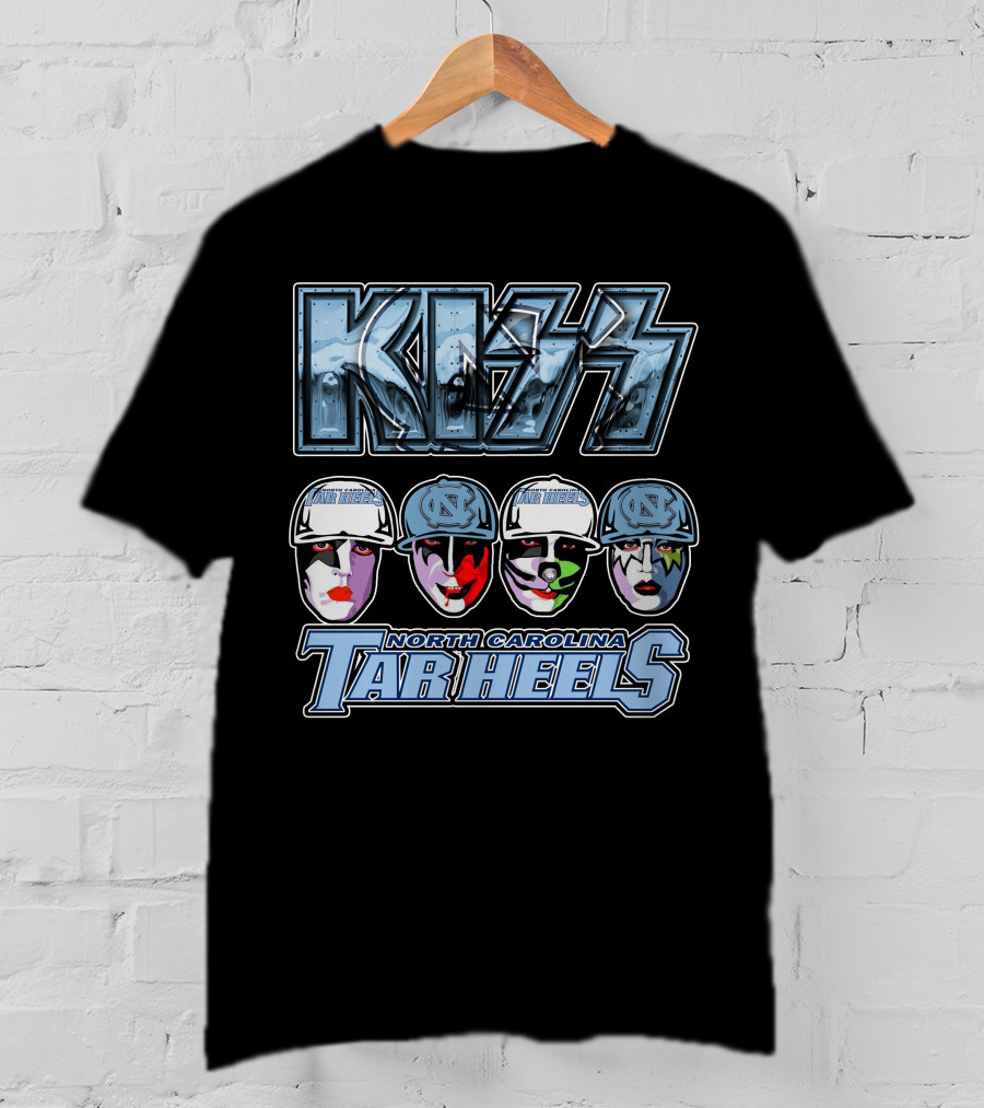 Kiss North Carolina Tar Heels Rock Band Faces Unc Tribute T-Shirt