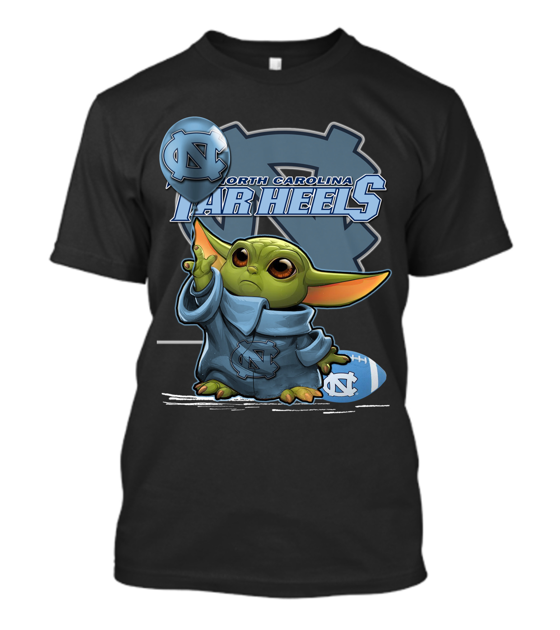 North Carolina Tar Heels Yoda Football Basketball T-Shirt