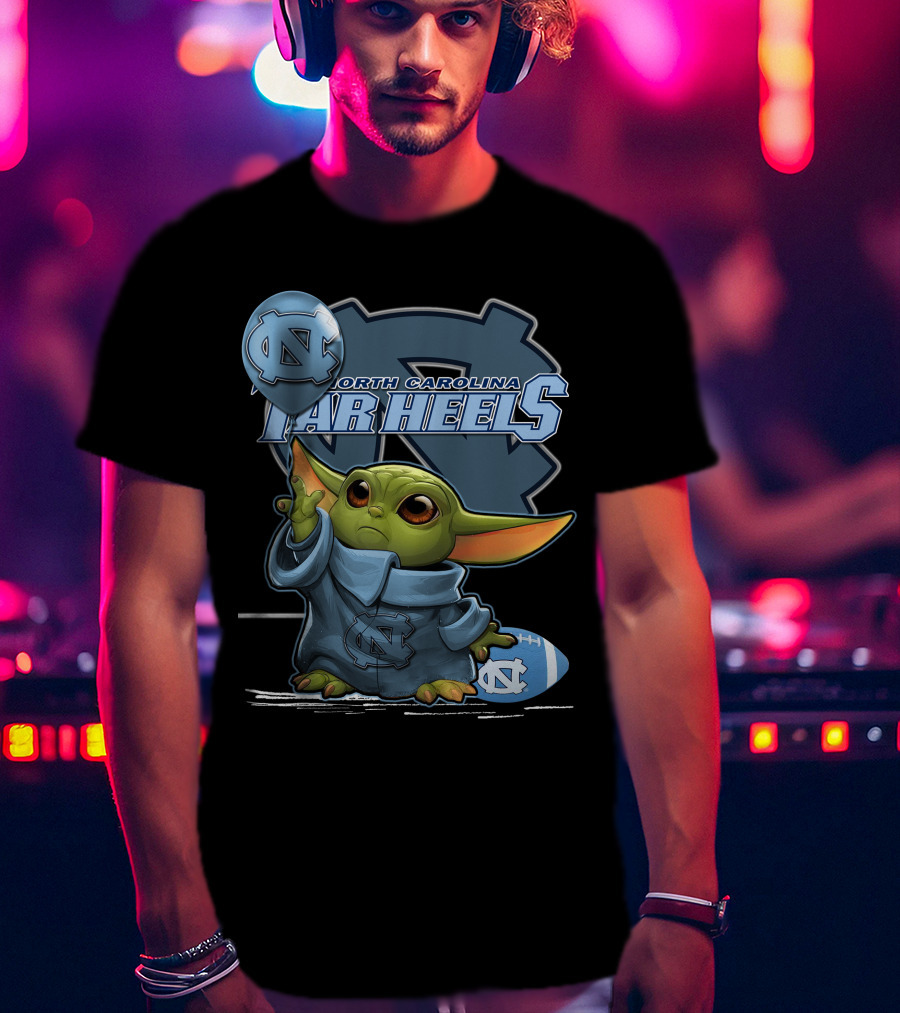 North Carolina Tar Heels Yoda Football Basketball T-Shirt