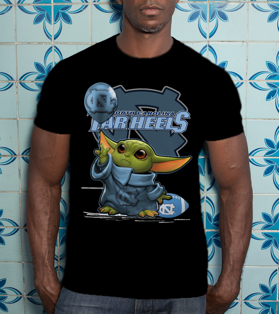 North Carolina Tar Heels Yoda Football Basketball T-Shirt