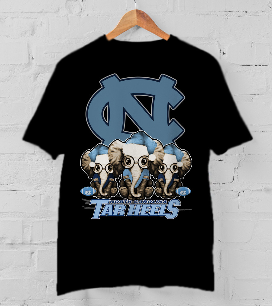 Elephan Xmas North Carolina Tar Heels Holiday Cheer T-Shirt