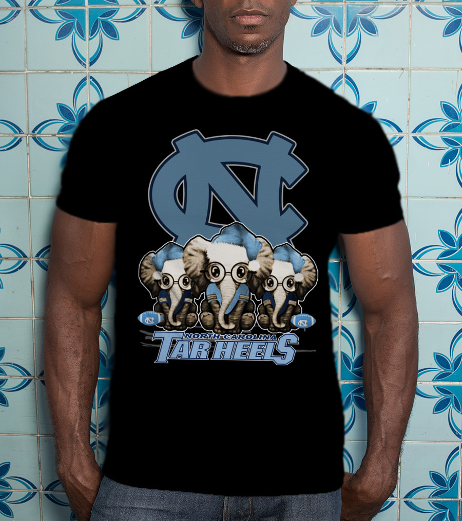 Elephan Xmas North Carolina Tar Heels Holiday Cheer T-Shirt