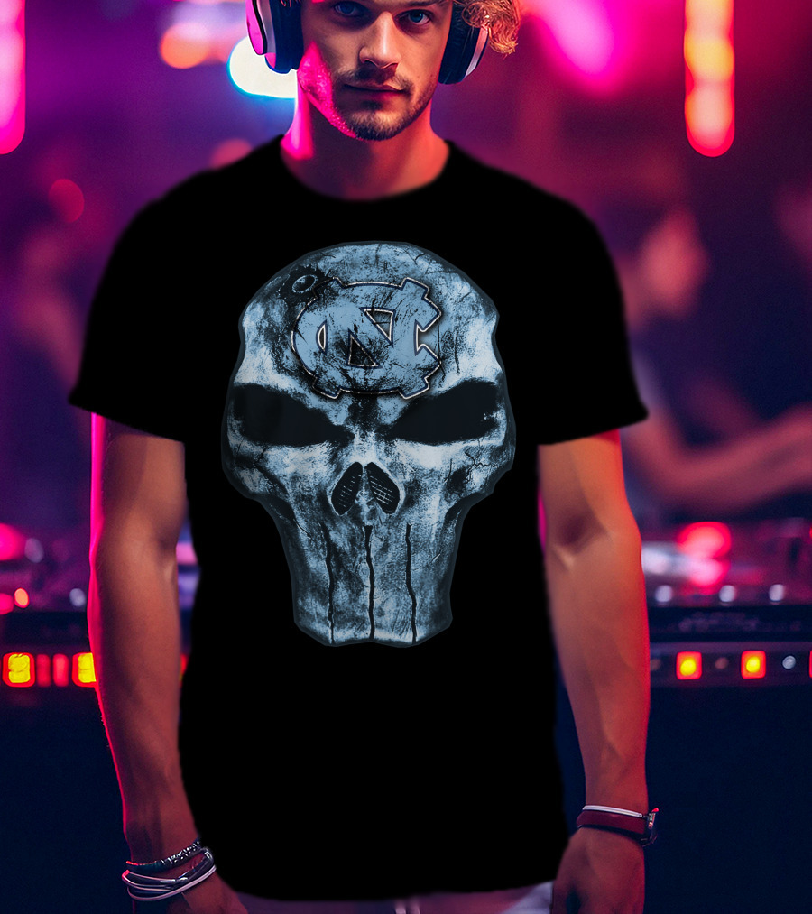 North Carolina Tar Heels Skull With UNC T-Shirt