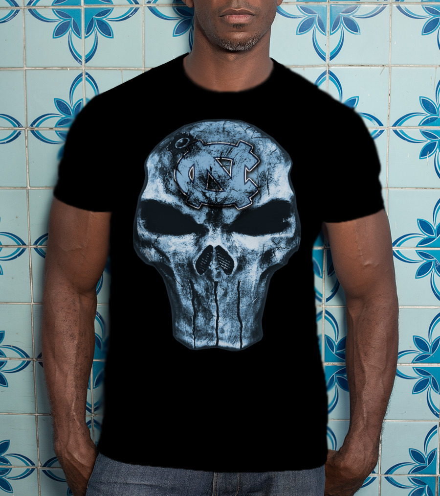 North Carolina Tar Heels Skull With UNC T-Shirt