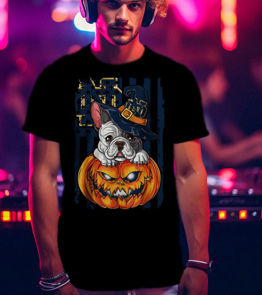 Notre Dame Bulldog Halloween Pumpkin T-Shirt